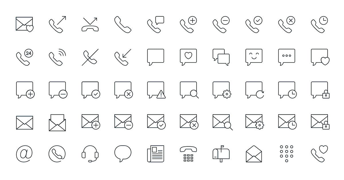 Stroke Icons - 08 Communications